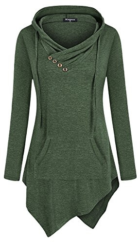 Miagooo Women Long Sleeves Hoodies, Go-to Shirts Maternity Knits Wear(Green,Large)
