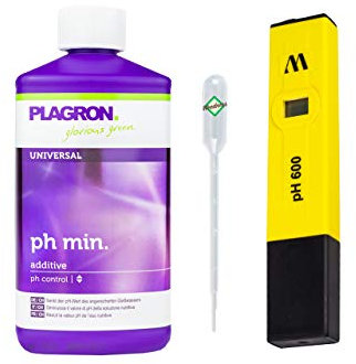 Weedness Plagron pH- Minus 500 ml + pH-Messgerät - ph-senker Grow Anbau Indoor Dünger Flüssig Down Granulat Pflanzen