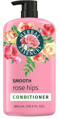 Herbal Essences Conditioner, Rose Hips- Smooth Collection, Shiny Hair with Vitamin E & Jojoba, Safe for Color Treated Hair, Floral Scent, Cruelty-Free, Dermatologist-Tested, 29.2 Fl Oz