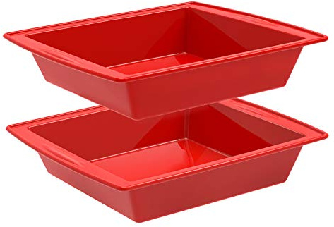 SILIVO 2 Pack 8 inch Cake Pans, 8x8 Nonstick Baking Pan