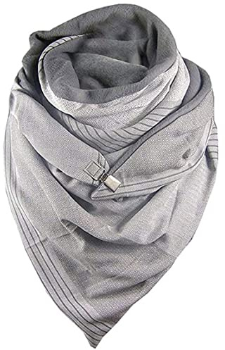 heekpek Écharpe Femme Mode Chic Foulards Châles Écharpe Chale Femme Wrap Écharpes Châles Couleur Unie Écharpe Chaud Rétro Automne Hiver Écharpe Chaude Décontracté, Gris clair, Taille Unique