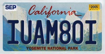 OPO 10 - USA CAR LICENSE PLATE - 30x15 cms metal replica: CALIFORNIA YOSEMITE NATIONAL PARK (C05)