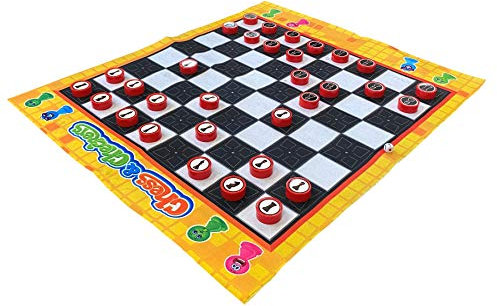 Garten Schach Schachspiel Kinderschach Seniorenschach Gartenschach mit 32 Schachfiguren und Spielteppich 68x80 cm