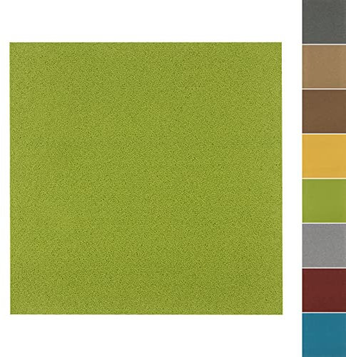 FLODI. Heavy Duty Carpet Tiles Edinburgh, 50 x 50 cm (Green, 4 Tiles, 1 m²) Commercial Carpet Tile Flooring Squares, Bitumen Back Floor Tiles for Home, Office and Business