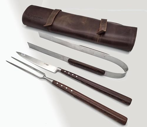 Laguiole En Aubrac BBQ-Set, 3-teiliges Grillbesteck, Wengeholz, SMB99WEI