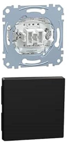 Schneider Electric Bundle Merten MEG3116-0000 Merten MEG3300-0403 Wippe für Schalter, Schwarz Matt, System M