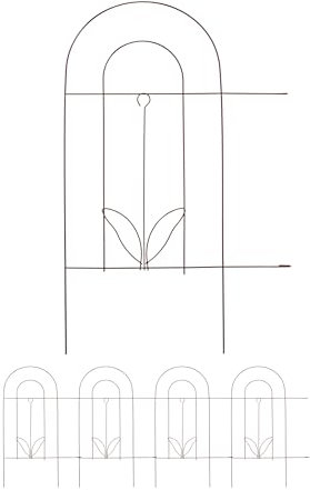 Relaxdays Valla de Jardín 5 Paneles con Ornamentos, 80x244,5 cm, Borduras de Exterior para Hincar, Diseño Floral, Bronce, Acero, 80 x 244,5 cm