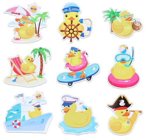 9uds Imán Nevera Animales, Imán Animales Pegatinas Magnéticas de Patos de Crucero para Puertas Automóviles, Cruceros Metal Superficies y Refrigeradores