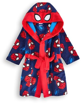 Marvel Spider Man Morgenmantel für Jungen | Kinder Superhelden Pyjama-Bademantel in Blau und Rot | Comics Robe Kleidung Geschenk