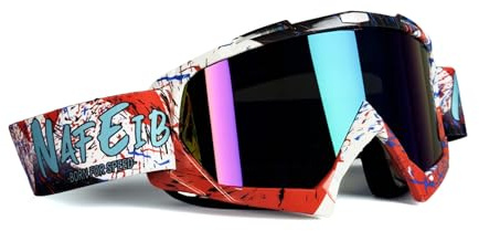 Balakaka Gafas de Motocross para Adultos, Gafas de Seguridad Anti UV con Acolchado de Espuma, Gafas de Motocicleta Para Montañismo Ciclismo Esquí