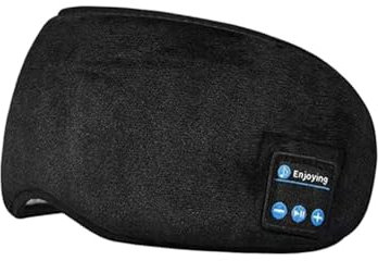 TopYart Mascherina per Dormire con Cuffie Bluetooth 3D Maschera per Dormire, Carica di 2 Ore per 10 Ore di Riproduzione Maschera per Gli Occhi Traspirante, (Nero)