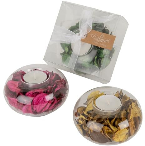 Doni Bomboniere Comunione 1 pz Candela Tondeggiante con all'Interno Cresima Matrimonio Anniversario Verdi Idee Regalo Complete Originali Economiche