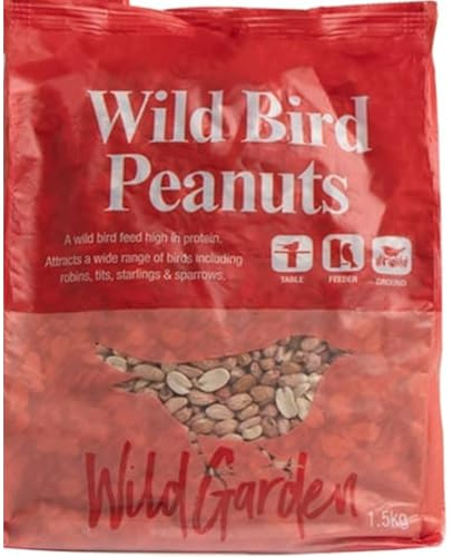 Ark Future Wild Garden Wild Bird Peanuts 1.5kg – High Protein Wild Bird Food – Year-Round Feed for Robins, Tits, Sparrows & More – Feeder, Ground & Table Compatible
