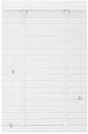 AJTXCSFOQL Nach Maß Holzjalousie 50mm, Wetterfest Jalousien Fenster Innen 80 85 180 200 90 95 65 70 110 125 130 150, Holzjalousie Innen, Sichtschutz Jalousien für Schlafzimmer Terrasse Büro(Weiß)