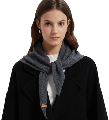ACUSHLA 100% Merino Wool Triangle Scarf for Women Knitted Fashion Neckerchief Lightweight Soft Warm Neck Warmer