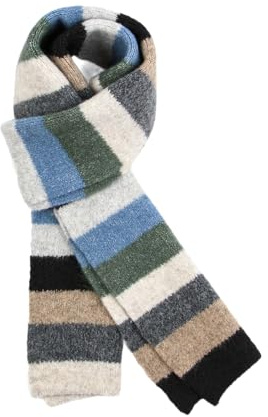 Kashmirscarf， 170 * 20 cm grön/rosa regnbågsrandiga ullhalsdukar söt vinterhalsduk(Brown Black)