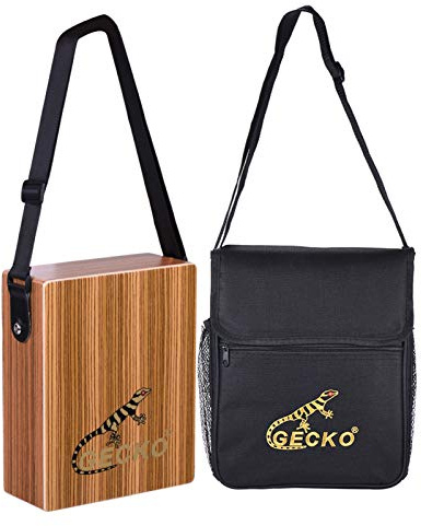 Btuty Cajon de voyage - Tambour à main portable en bois - Instrument de percussion avec sangle et sac de transport