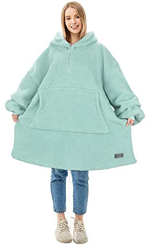 Catalonia Classy Coperta Sherpa Oversize con Cerniera, Morbida Coperta Calda e indossabile con Cappuccio, per Uomini e Donne Adulti