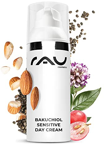 RAU Cosmetics Bakuchiol Sensitive Tagescreme 50 ml - Pflanzliche Retinol-Alternative für Empfindliche & Reife Haut - Anti-Aging Gesichtspflege mit Squalan, Mandelöl & Traubenkernöl - Made in Germany