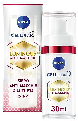 NIVEA Luminous630 Siero Viso Anti-Età & Anti-Macchie 30 ml, Siero viso antirughe e macchie con Acido Ialuronico e Thiamidol brevettato, Face serum ad azione filler riempitivo rughe