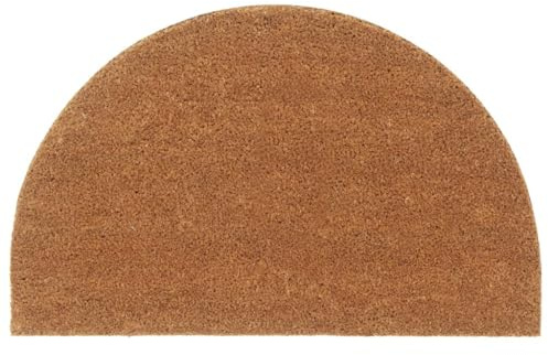 vidaXL Felpudo semicircular de Fibra de Coco Natural 50x80 cm