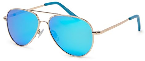 Kiddus Lunettes de Soleil Polarisées Enfant 9 10 11 12 Ans, UV400 CAT3, Protection Solaire Fille Garçon, Monture Métal Résistante, CE ISO REACH