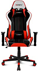DRIFT GAMING DR175 - Silla Gaming Profesional, Polipiel, reposabrazos Ajustables 2D, pistón Clase 4, giratoria, Mecanismo de Mariposa, cojín Lumbar y Cervical, Color Negro/Blanco/Rojo