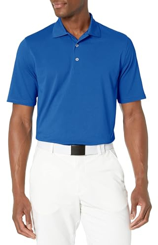 Amazon Essentials Men's Golf Polo Shirt, Quick Dry, Short Sleeve, Bright Blue, M