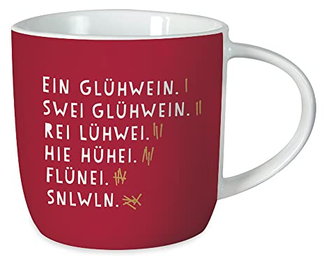 Grafik-Werkstatt Kaffekopp med slogan 300 ml | porslinsmugg jul | glödsvin