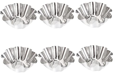 Mikinona 12pcs Non- Stick Tart Pans Tart Mould Egg Tart Molds Stainless Steel Tart Baking Mold Oven Pans Nonstick Bakeware Cupcake Wrapper Egg Tart Baking Cups Tart Tin Mini Non Stick Pan