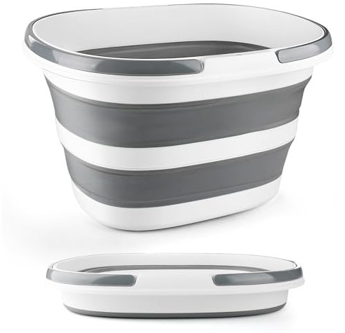 Collapsible Mop Bucket with Handle for Cleaning, 16L(4.2 Gallon) Silicone Square Mopping Bucket for Windows Cleaning or Car Washing, Cleaning Supplies Organizer Plastic Bucket for Storage