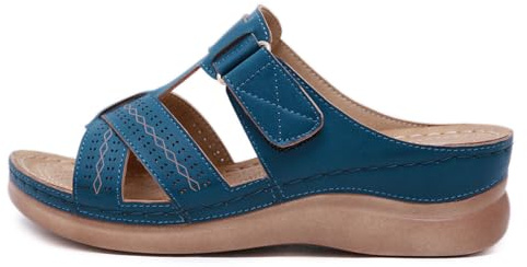 Sandales Claquettes Mules Orthopedique Femmes D'été Rétro Évidé Claquette à Soutien Plantaire Confort Anti-dérapant Pantoufles Semelles Épaisses Pantoufle Bout Ouvert Chaussons Compensee Antidérapant