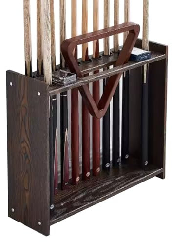 Aisny Pool Queue Halter, Billard Queue Halter Billardqueue Rack für 12 Billard Queue Stick Halter Professioneller Poolstock Halter Dreiecksregal Halter Billardkugeln Rack, 60 x 20 x 55 cm