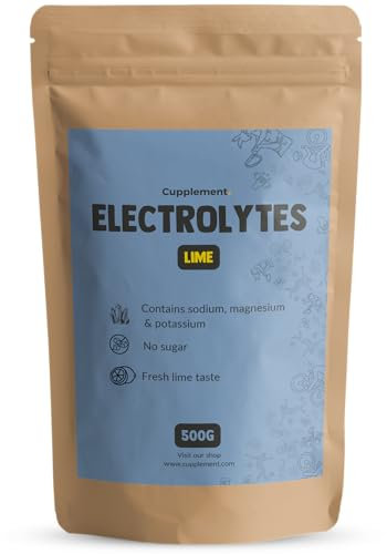 Cupplement Elektrolyte Pulver 500 Gramm Limette & Zitrone Free Scoop - Elektrolyte - Keine Tabletten, Tabletten, Powerbar, Sportgetränk, Wassertropfen - Electrolites - Elektrolyt - Zuckerfrei & Keto