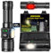 Taschenlampe LED Aufladbar, 500000 Lumen Extrem Hell Taschenlampe mit 9 Lichtmodi, Magnetfuß & IP67 Wasserdichte Flashlight Aufladbar Taktische Taschenlampen mit Holster für Camping Wandern Notfälle