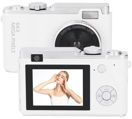 4K 64 MP Digitalkamera med 16X Zoom för Fotografering, UHD Vlog-kamera för Tonåringar, Compact Point and Shoot-digitalkamera (32 GB)