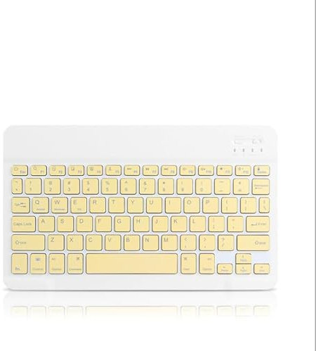 Universal Ultra-Slim Keyboard Rechargeable Wireless Keyboard Portable Key-board Compatible with iPad/Samsung Tab/Lenovo Tab/iOS/Android/Windows (Yellow)