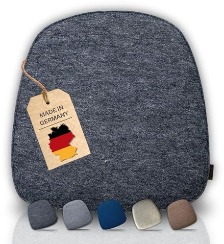 kontor28® - Sitzkissen Filz handgefertigt Made IN Germany | Sitzkissen Stuhl 39x40 cm aus rPET-Filz weiche und robuste Polsterung | Sitzauflage Stuhl für In- und Outdoor | anthrazit 1er-Set