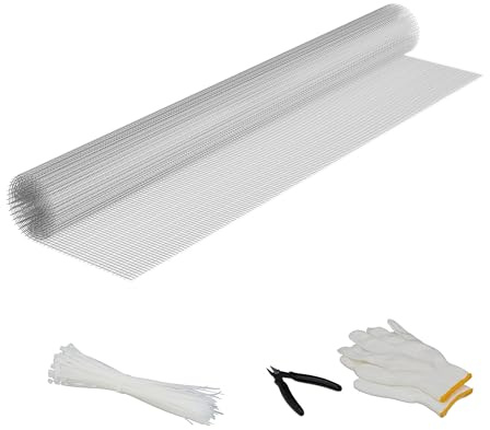 Relaxdays Volierendraht, 2,1 x 1,1 m, für Maschendrahtzaun, 6,3 x 6,3 mm Drahtgitter, verzinkter Hasendraht, Silber