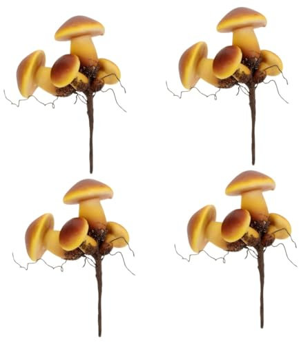 SUPVOX 4 Pièces Décoration De Champignons Simulés Piquet De Champignon De Jardin Décor De Champignons Ornement De Pelouse Aux Champignons Ornement De Jardin De Champignons Plastique