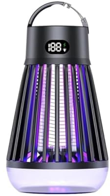 Myggskydd, UV-elektrisk insektsdödare, uppladdningsbar myggskydd, 360 graders attraktion, 2 000 V, campingljus, Mosquito Repellent Light, för camping, inomhus och utomhus