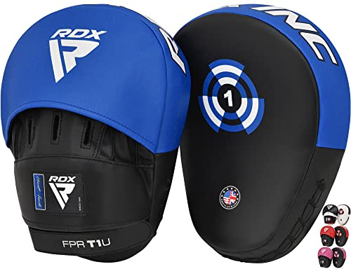 RDX Manoplas de Boxeo Muay Thai MMA Entrenamiento Paos, Maya Hide Cuero Curvadas Boxing Pads, Gancho Y Jab Patada Almohadilla para Kick Boxing Sparring Artes Marciales Taekwondo Judo Karate Training