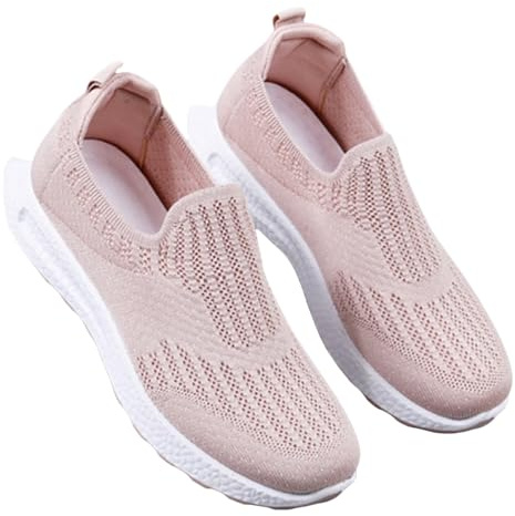 Scarpe Ortopediche Donna Pianta Larga Sneakers Comode per Camminare Sneakers di Stoffa da Donna Estive in Mesh Traspirante On Bocca Profonda Suola Morbida Casual in Tessuto Volante Ortopedico da