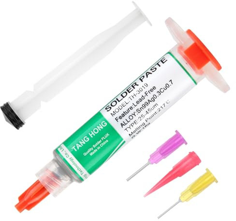 TANG HONG TH-3019 Bleifreies Lötpaste, Sn99/Ag0,3/Cu0,7, 5ML Lötpaste, Hochtemperatur-Lötpaste 217 °C, Geeignet für PCB, BGA- und SMT-Lötung