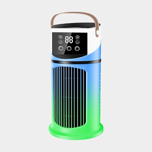 Aire acondicionado móvil, enfriador de aire, mini unidad de aire acondicionado con modo sueño, temporizador, oscilación, modo tormenta con una tecla, niebla fresca para el hogar - Verde esmeralda