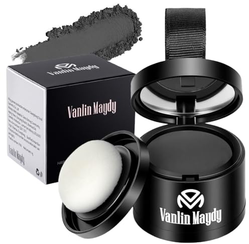 ALIIP Polvere per Capelli - Correttore per Infoltimento Capelli per Donna e Uomo, Mascara per Capelli Waterproof per Nascondere la Ricrescita - 4g(Nero Naturale)
