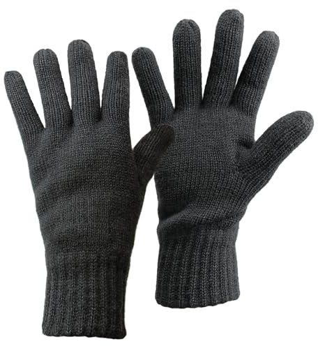 ALPIDEX Thermo Strickhandschuhe Thinsulate Gefütterte Warme Winter Outdoor Sport Feinstrick Handschuhe Strickbund Hautfreundlich Atmungsaktiv Unisex Damen Herren, Größe:M, Farbe:Dark Grey