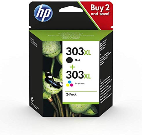 HP 303XL (3YN10AE) Multipack Original Druckerpatronen 1xSchwarz, 1xFarbe für HP ENVY 6200, 7100, 7134, 7800 und HP Tango Printer