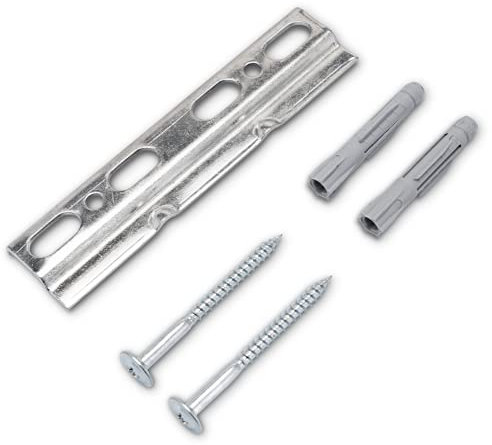 Wandschiene Montageschiene für Hängeschrank - Stabile Aufhängeschiene aus Eisen, verzinkt mit Schrauben & Dübel (125 mm)