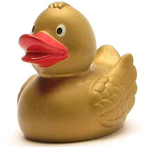 Duckshop I anatra da bagno Gold I paperella I L 8 cm I con portachiavi incluso nel set I regalo per le persone che hanno Già tutto I Presente Collezionista